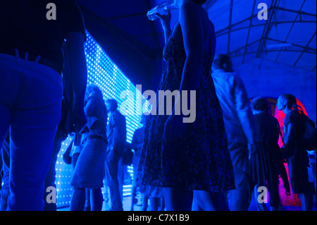 Paris, Frankreich, Öffentliche Veranstaltungen, Nuit Blanche, Weiße Nacht, LED-Lichteffekte in der Art Gallery,'Le YE-ti', (Foto: Fred Sapey-Triomphe) Paris-Lichtshow Stockfoto