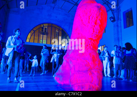 Paris, Frankreich, Öffentliche Veranstaltungen, Nuit Blanche, Weiße Nacht, LED-Lichteffekte in der Kunstgalerie,'Le YE-ti', Quelle: Fred Sapey-Triomphe, Frankreich Lichtinstallation Stockfoto