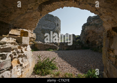 Innenraum der Camber Castle East Sussex England Stockfoto