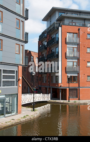 Schnitzt Croft Wohnblock im Paradies Wharf am Ashton Kanal nahe dem Stadtzentrum an der Piccadilly, Manchester, England, UK Stockfoto