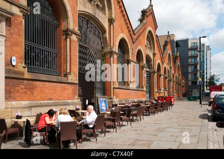 Die erhaltene Fassade des ehemaligen Smithfield Großhandel Fischmarkt Gebäude, Northern Quarter, Manchester, England, UK Stockfoto