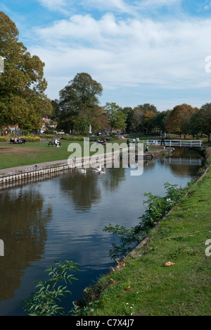 Droitwich Junction Kanal in Reben Park, Droitwich Spa, Worcestershire, UK Stockfoto