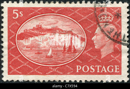 Vereinigtes Königreich - 1951: Eine Briefmarke gedruckt in England, zeigt die White Cliffs, Dover Stockfoto