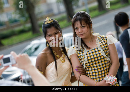 Thai Kulturtag Ereignis in der Brangwyn Hall in Swansea. Die jährliche Veranstaltung ist ein Fest der Kultur von Thailand. Stockfoto