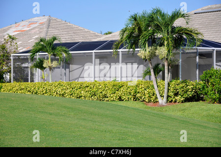 Bildschirm-Terrasse für Haus in Naples, Florida Stockfoto