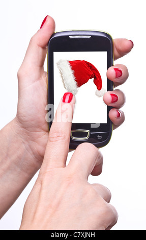 Detail der Frau Hände halten moderne Smartphone Stockfoto