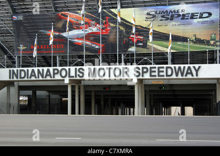 Der Indianapolis Motor Speedway, befindet sich in Speedway, Indiana in den Vereinigten Staaten, ist die Heimat des Indianapolis 500. Stockfoto