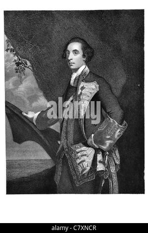 George Brydges Rodney 1st Baron 1718 1792 britischer Marineoffizier Befehl amerikanischer Krieg von Unabhängigkeit Schlacht des Saintes Stockfoto