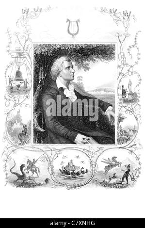 Johann Christoph Friedrich von Schiller 1759 1805 deutscher Dichter Philosoph Historiker Dramatiker Ästhetik Weimarer Klassik Stockfoto