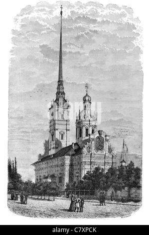 Peter und Paul Kathedrale russische orthodoxe Festung St. Petersburg Russland Peter der große Domenico Trezzini Glockenturm Stockfoto