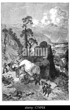 Rocky Mountains The Rockies Gebirge Nordamerikas erkunden Mineralien Pelze Ausbeutung Trapper Kolonist Siedler absetzen Stockfoto