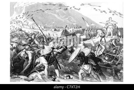 Die Landung Gaius Julius Caesar römische allgemeine Staatsmann Republik Armee Empire Invasion Großbritanniens Krieg Konflikt Schlacht kämpfen Kriegsführung Stockfoto