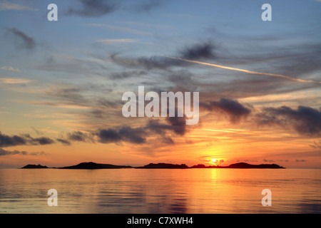 Östlichen Inseln "Isles of Scilly" Sonnenaufgang, Cornwall, UK Stockfoto