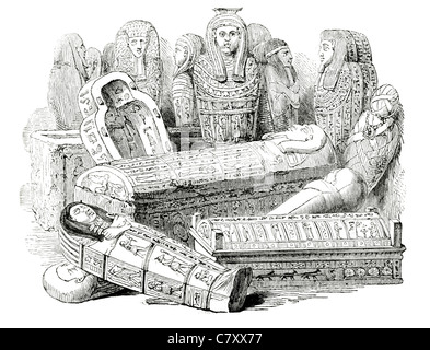 Sarkophag Beerdigung Gefäß Leiche geschnitzt geschnittenen Stein Mumie Grab Marmor Pharao antiken ägyptischen aufwändige Bestattungsriten Stockfoto