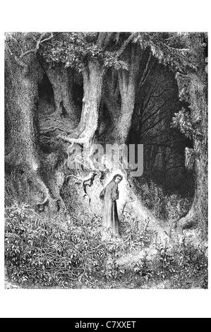 In einer düsteren Holz die Vision der Hölle Dante Alighieri Gustave Doré leiden Strafe jenseits Religion göttliche Inkarnation Bun Stockfoto