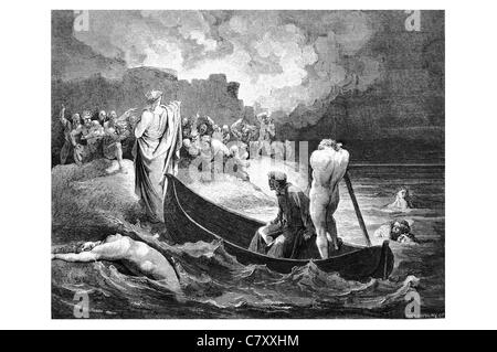 Ich konnte nicht hören, was er ihnen angebotenen Konditionen aber sie übertragen nicht lange die Vision der Hölle Dante Alighieri Gustave Doré göttlichen Stockfoto