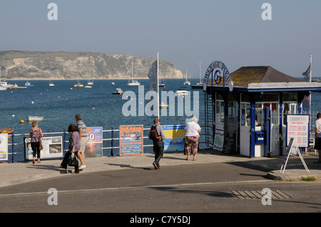 Swanage Pier Eingang Dorset südlichen England UK Stockfoto