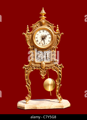 alte Vintage Messing Pendeluhr Stockfoto