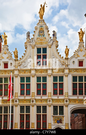 Das 16. Jahrhundert-Renaissance-Fassade des alten Gerichtskanzlei in die alte Burg in Brügge, Brügge, Flandern, Belgien Stockfoto