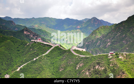 Die große Mauer bei Badaling nahe Peking, China Stockfoto