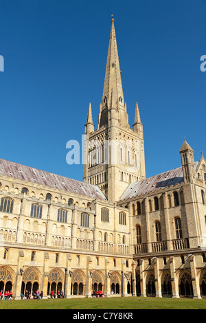 Kloster in Norwich Cathedral, The Close, Norwich Norfolk, England, Vereinigtes Königreich Stockfoto