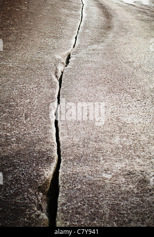 Klahanie Riss, eine beliebte Schwierigkeiten Klettern Route an Shannon Falls Provincial Park in der Nähe von Squamish, BC, Kanada. Stockfoto