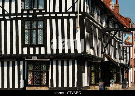 Chapel Street, Tudor Architechure der Falcon Hotel, Stratford-upon-avon, Warwickshire, England, Vereinigtes Königreich Stockfoto