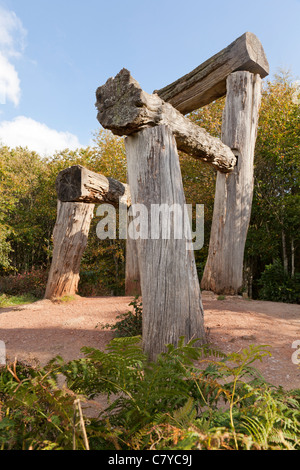 Ort ", die Riesen Lehrstuhl an der Beechenhurst, Teil der Forest of Dean Sculpture Trail, Gloucestershire, England Stockfoto