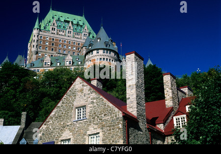 Kanada, Quebec, Quebec City, Chateau Frontenac und der Unterstadt Stockfoto