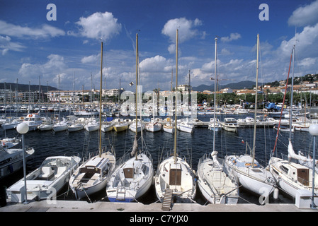 Frankreich, Cote d ' Azur - Provence Sainte Maxime, Blick über den alten Hafen Stockfoto