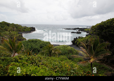 Haleakala National Park befindet sich in Kipahulu von Hana auf Maui. Die Pools O'heo Gulch sind bekannt als die 7 Heiligen Pools. Stockfoto