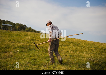 Bauern und Viehzüchter, Taleggio-Tal, Lombardei, Italien Stockfoto