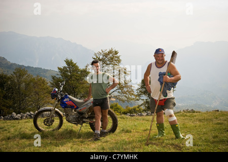 Bauern und Viehzüchter, Taleggio-Tal, Lombardei, Italien Stockfoto