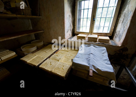 Locatelli Molkerei in Weide, Taleggio-Tal, Lombardei, Italien Stockfoto