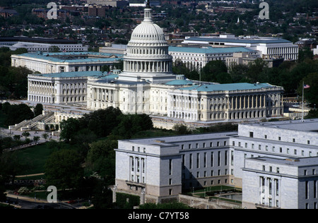 USA, Washington DC., das Capitol, Luftbild Stockfoto