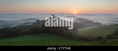 Die Colmer Hill und Marshwood Vale bei Sonnenaufgang. Dorset. England. VEREINIGTES KÖNIGREICH.