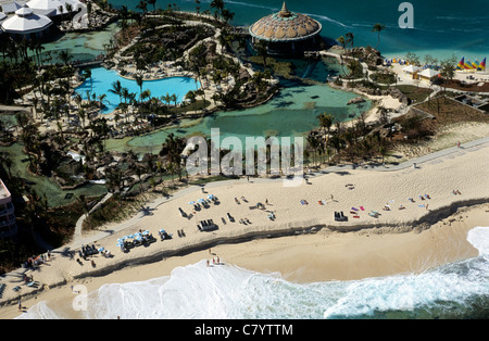 Bahamas, Paradise Island Atlantis Resort, der Strand aus der Luft Stockfoto