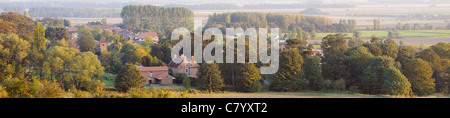 Ein Panorama-Foto von North Lincolnshire Dorf von Bonby auf einem sonnigen September-Abend Stockfoto