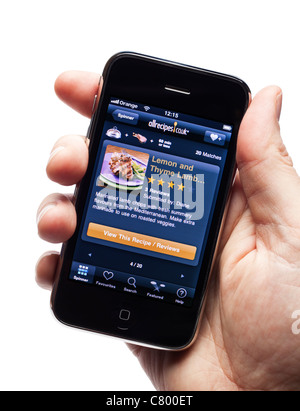 Menüvorschlag App auf einem Smartphone smart phone mobile phone Stockfoto