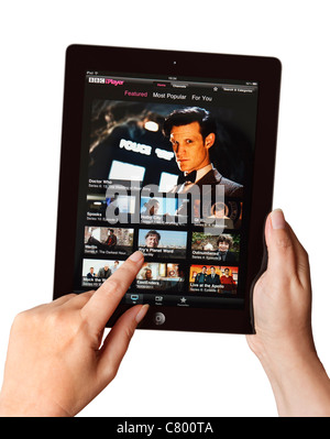 BBC iPlayer auf iPad - VOD Stockfoto