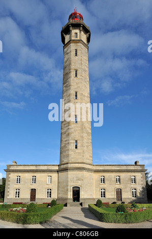 Der Leuchtturm Phare des Baleines auf der Insel Ile de Ré, Charente-Maritime, Frankreich Stockfoto