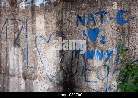 Graffiti an einer Wand in ST. Helens Stockfoto