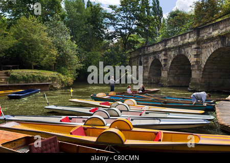 Flache am Fluss Cherwell unter Magdalen Bridge, Oxford, Oxfordshire, England, UK Stockfoto