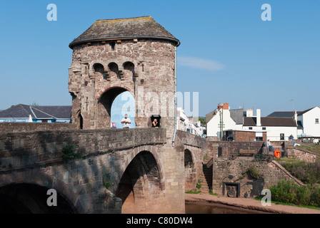 Das Torhaus auf Monnow Brücke in Monmouth ist der einzige Sport mittelalterliche Brücke mit dem Torturm auf der Brücke Stockfoto
