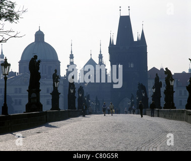 Tschechoslowakei, Prag, Karlsbrücke Stockfoto