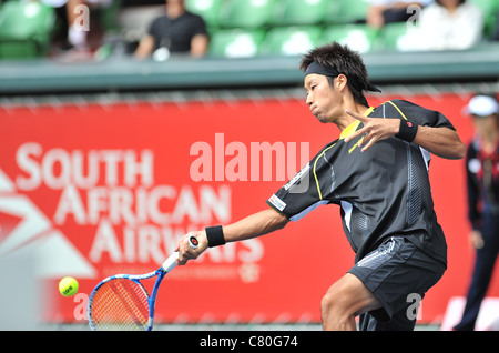 Yuichi Sugita (JPN) spielt bei der Herren Doppel an Rakuten Japan Open Tennis Championships in Tokio, Japan. Stockfoto