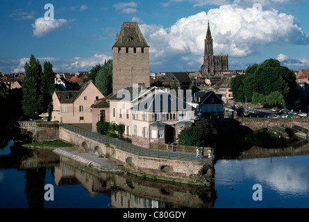 Frankreich, Elsass, Straßburg, das Viertel Petite France. Stockfoto