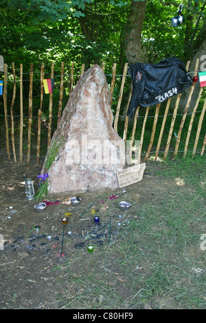 Joe Strummer Gedenkstein beim Glastonbury Festival 2003, Somerset, England, Vereinigtes Königreich. Stockfoto