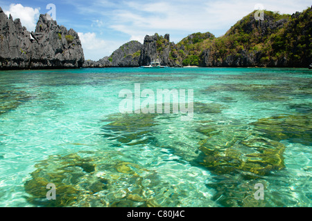 Philippinen, Palawan, El Nido Bucht, Miniloc Lagune Stockfoto