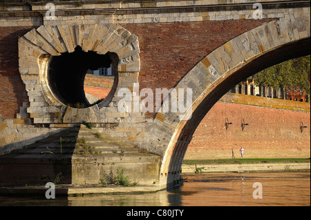 Frankreich, Haute-Garonne, Toulouse, Fluss Garonne, Pont Neuf Brücke Stockfoto